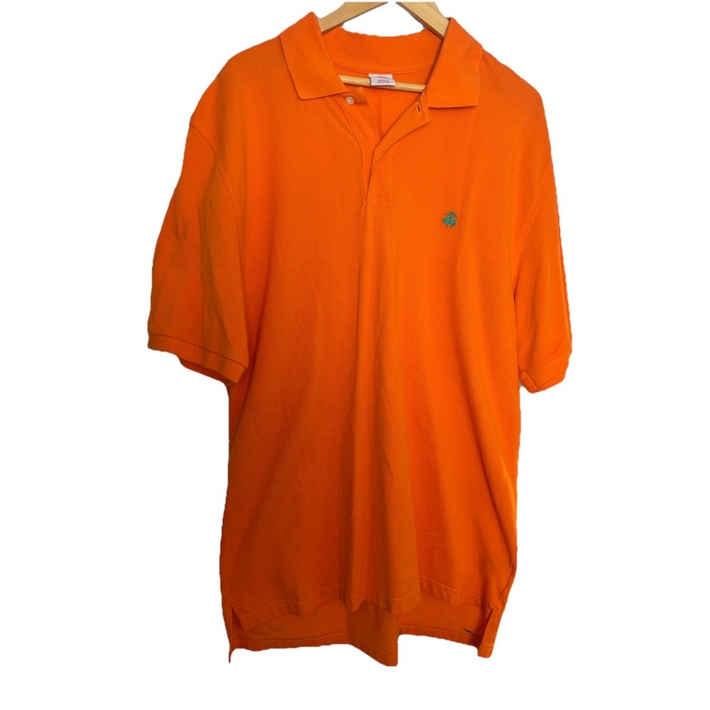 Brooks Brothers Polo Shirt Mens XL Orange Golf Summer Casual Logo